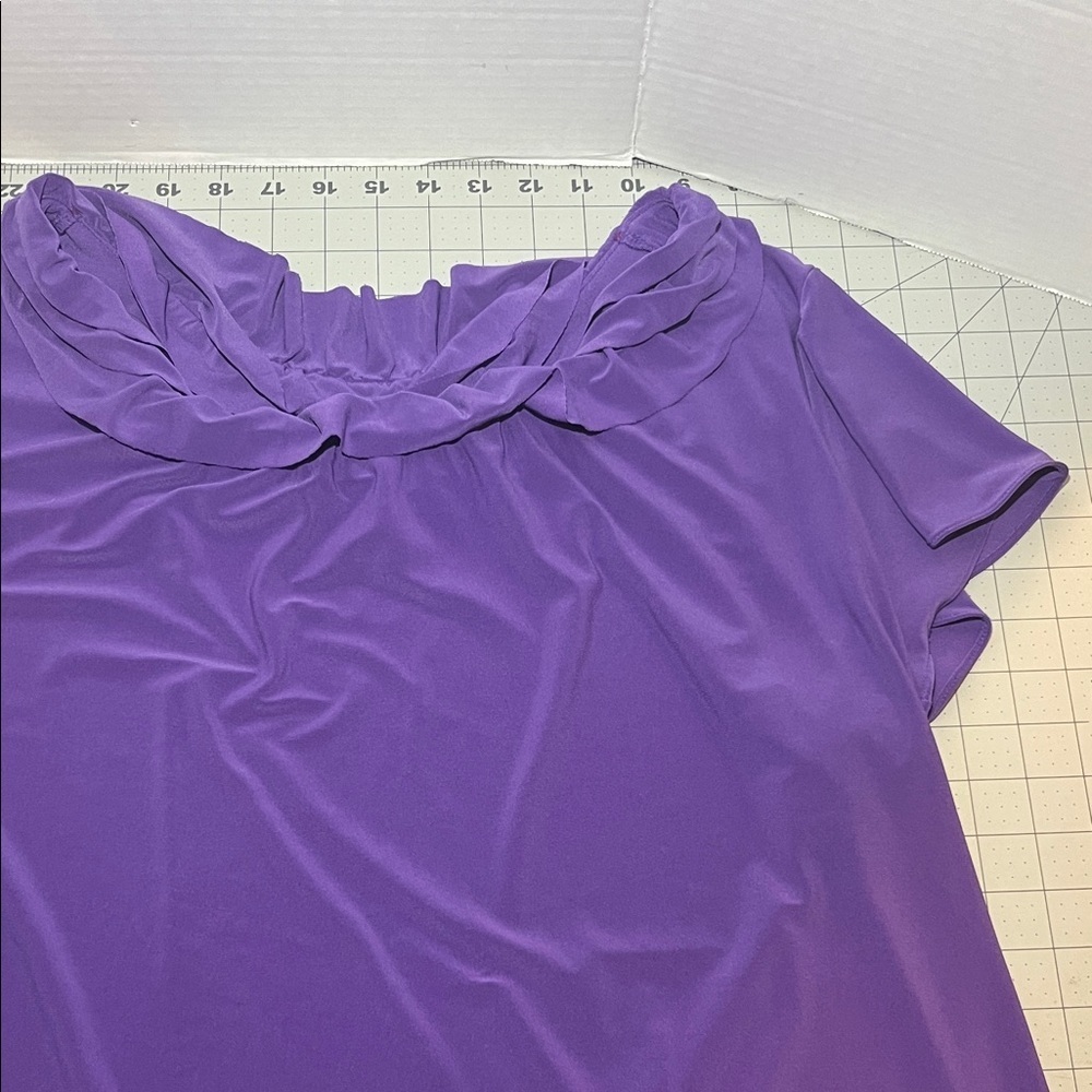 Cato Vibrant Purple Ruffle Blouse - Picture 5 of 6